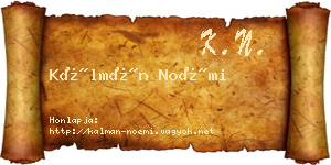 Kálmán Noémi névjegykártya