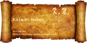 Kálmán Noémi névjegykártya